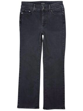 Talbots Women’s Barely Boot Jeans Black Bootcut Stretch Denim Size 8 Petite